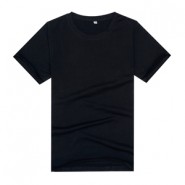 【2014新品】黑色莱卡棉精品文化衫（可印字或图案）