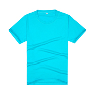 【2014新品】湖蓝色新款品质莱卡棉制作文化衫（可印字或图案）