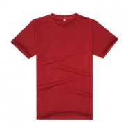 【2014新品】酒红色新款品质莱卡棉制作文化衫（可印字或图案）