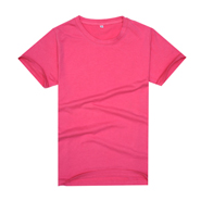 【2014新品】玫红色新款品质莱卡棉制作文化衫（可印字或图案）